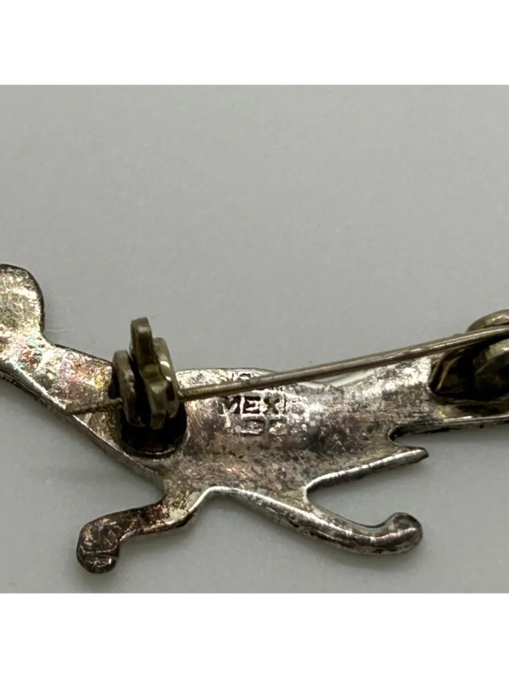 Vintage Heco En Mexico Sterling Silver 925 Abalone Shell Roadrunner Bird Brooch - Picture 8 of 12